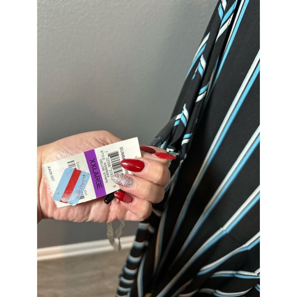 Women's Bar III Dress, XXL, Black & Blue‎ Striped - Picture 9 of 10